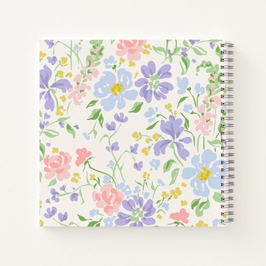 夏の花柄 ノートブック (裏面)