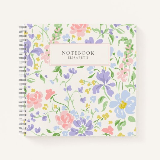夏の花柄 ノートブック (正面)