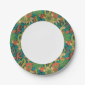 夏の花柄 ペーパープレート (正面)