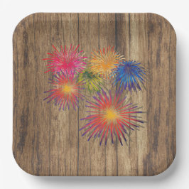 夏の花火BBQ ペーパープレート