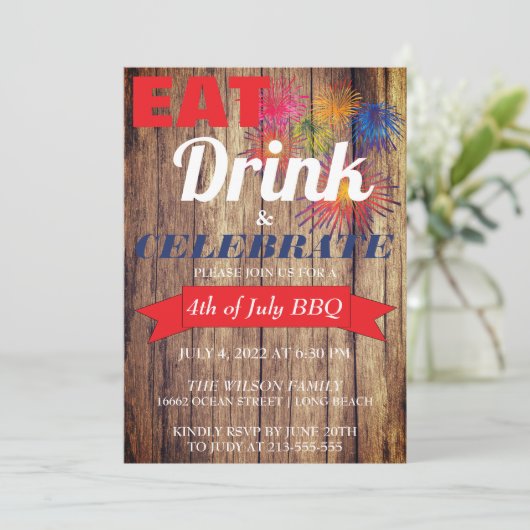 夏の花火BBQ 招待状 (スタンド正面)