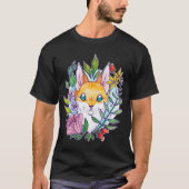 夏の花猫 Tシャツ (正面)