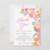 夏の花畑に咲くかわいい野の花 ブライダルシャワー サンキューカード (正面)