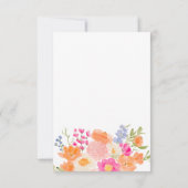 夏の花畑に咲くかわいい野の花 ブライダルシャワー サンキューカード (裏面)