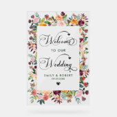 夏の花結婚の枠へようこそ アクリルサイン (正面)