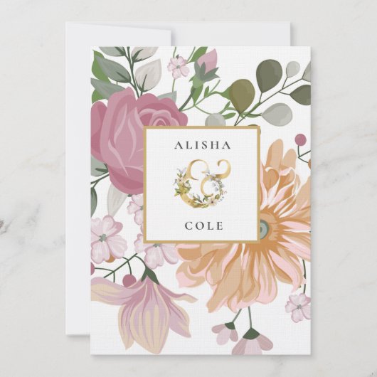 夏の花結婚の 招待状 (正面)