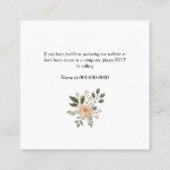 夏の花結婚のWebサイトRSVP スクエア名刺 (裏面)