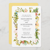 夏の花結婚式招待状。フローラ園 招待状 (正面/裏面)