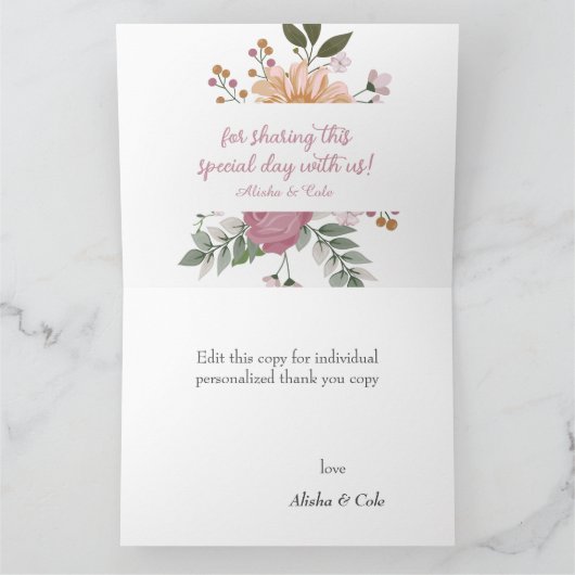 夏の花結婚様 カード (内部)