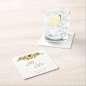 夏の花結婚飾り スクエアペーパーコースター (インサイチュ)