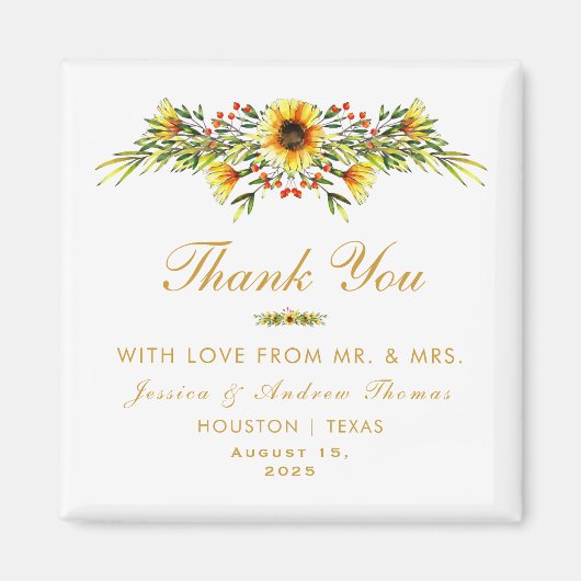 夏の花結婚飾り マグネット (正面)