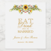 夏の花結婚飾り ワインラベル (シングルラベル)