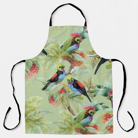 夏の花鳥：熱帯パターン エプロン (正面)