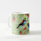 夏の花鳥：熱帯パターン コーヒーマグカップ (正面左)