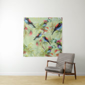 夏の花鳥：熱帯パターン タペストリー (インサイチュ)