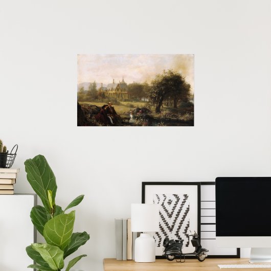 夏の花1859by Jerome B Thompson - ポスター (ホームオフィス)