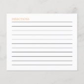 夏の花 オレンジのウェディングシャワーレシピカード (裏面)