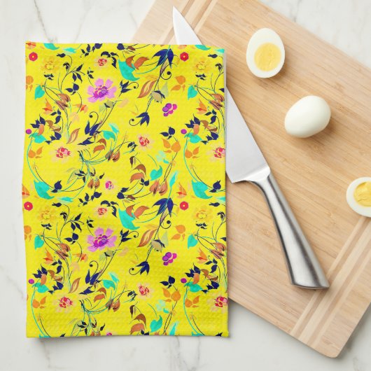 夏の花 キッチンタオル (四つ折り)