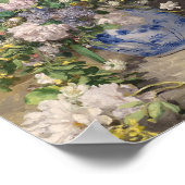 夏の花、キャンバス上の油。アン・ルノアールヴィンテージ ポスター (角)