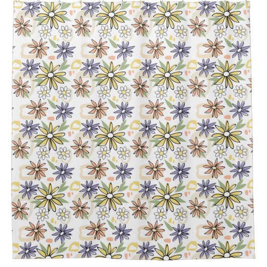 夏の花 シャワーカーテン (正面)