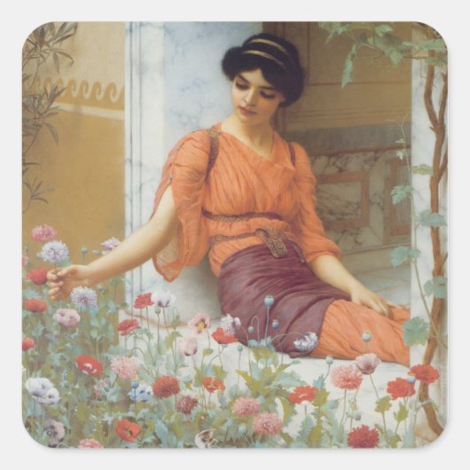 夏の花 スクエアシール (正面)