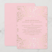 夏の花 フリルのある清楚な結婚式 招待状 (正面/裏面)