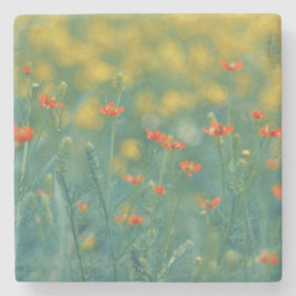 夏の花(フローラ畑) （赤い花） ストーンコースター