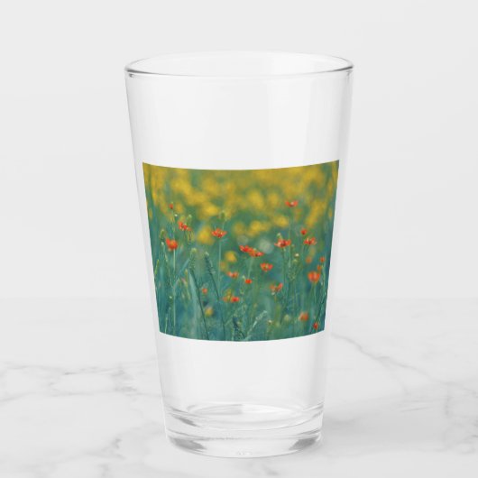 夏の花(フローラ畑) （赤い花） タンブラーグラス (正面)