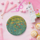 夏の花(フローラ畑) （赤い花） ペーパープレート (パーティー)