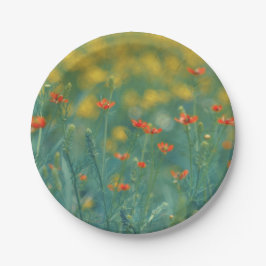 夏の花(フローラ畑) （赤い花） ペーパープレート