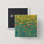 夏の花(フローラ畑) （赤い花） 缶バッジ (正面&裏面)