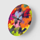 夏の花 ラウンド壁時計 (傾斜)