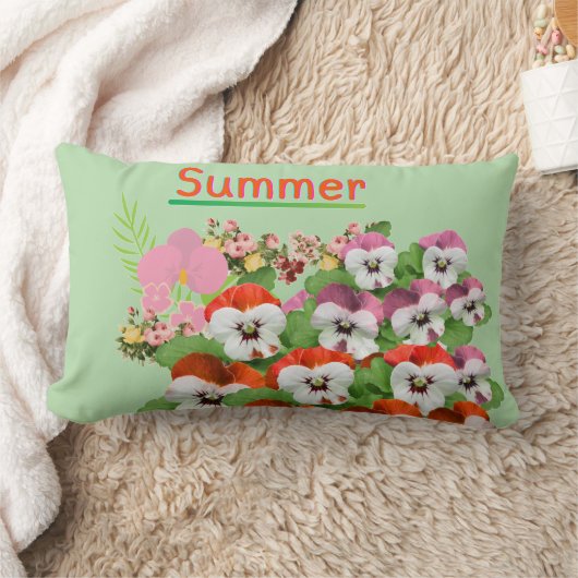 夏の花 ランバークッション (ブランケット)