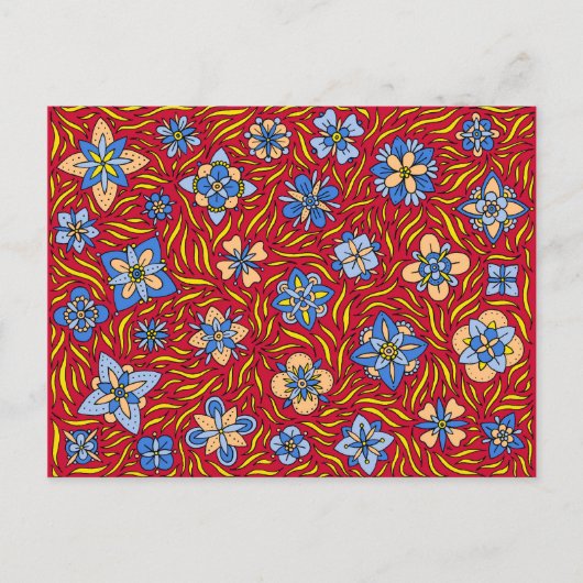 夏の花(赤) ポストカード (正面)