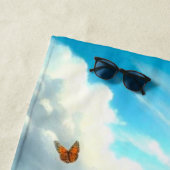 夏の花 / 野の花と蝶 ビーチタオル (インサイチュ)