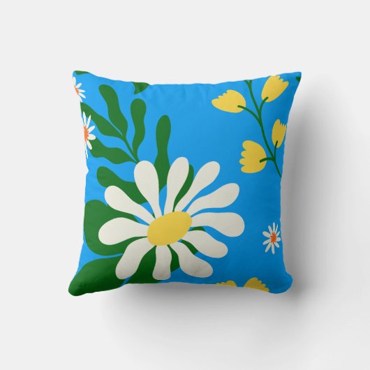 夏の花（青） クッション (裏面)