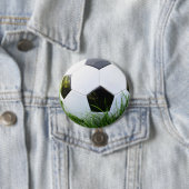 夏の草のサッカーボール 缶バッジ (インサイチュ)