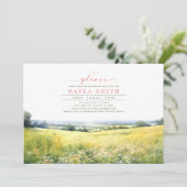 夏の草原と野の花　エレガントな洗礼 招待状 (スタンド正面)