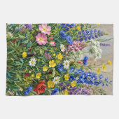 夏の草原の野花 キッチンタオル (横)