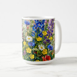夏の草原の野花 コーヒーマグカップ