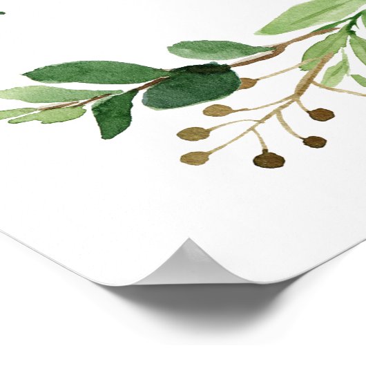 夏の草原 |取り外し結婚式のサイン ポスター (角)