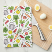 夏の菜園 キッチンタオル (四つ折り)