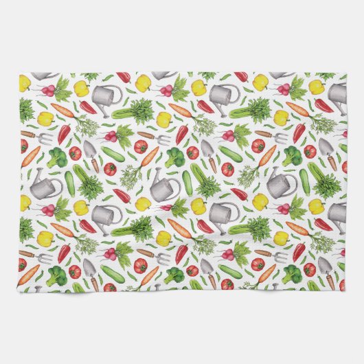 夏の菜園 キッチンタオル (横)