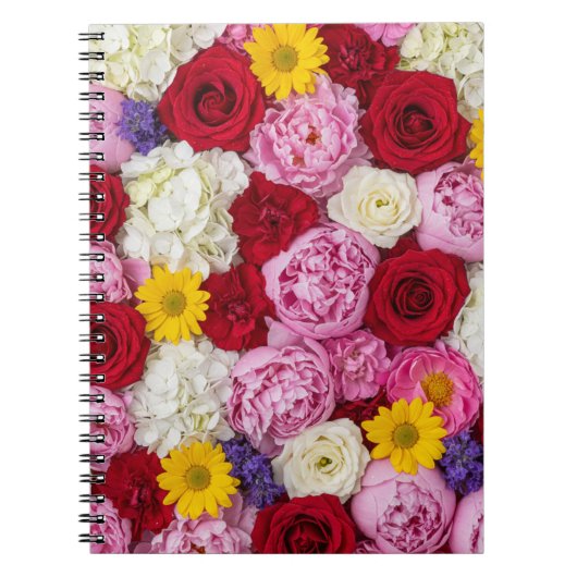 夏の華やかな花々 ノートブック (正面)