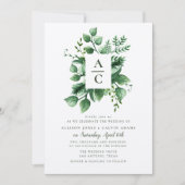 夏の葉クラフト結婚式招待状 招待状 (正面)