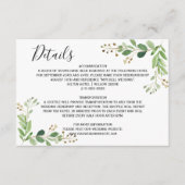 夏の葉草地の水の色結婚の詳細 エンクロージャーカード (正面)