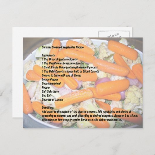 夏の蒸し野菜レシピ2 ポストカード (正面/裏面)