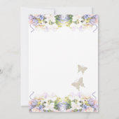 夏の薄紫ワイルドフラワーロマンチック結婚ズ セーブザデート (裏面)