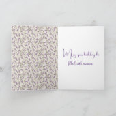 夏の薄紫収集誕生日 カード (内部)