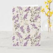 夏の薄紫収集誕生日 カード (黄色い花)